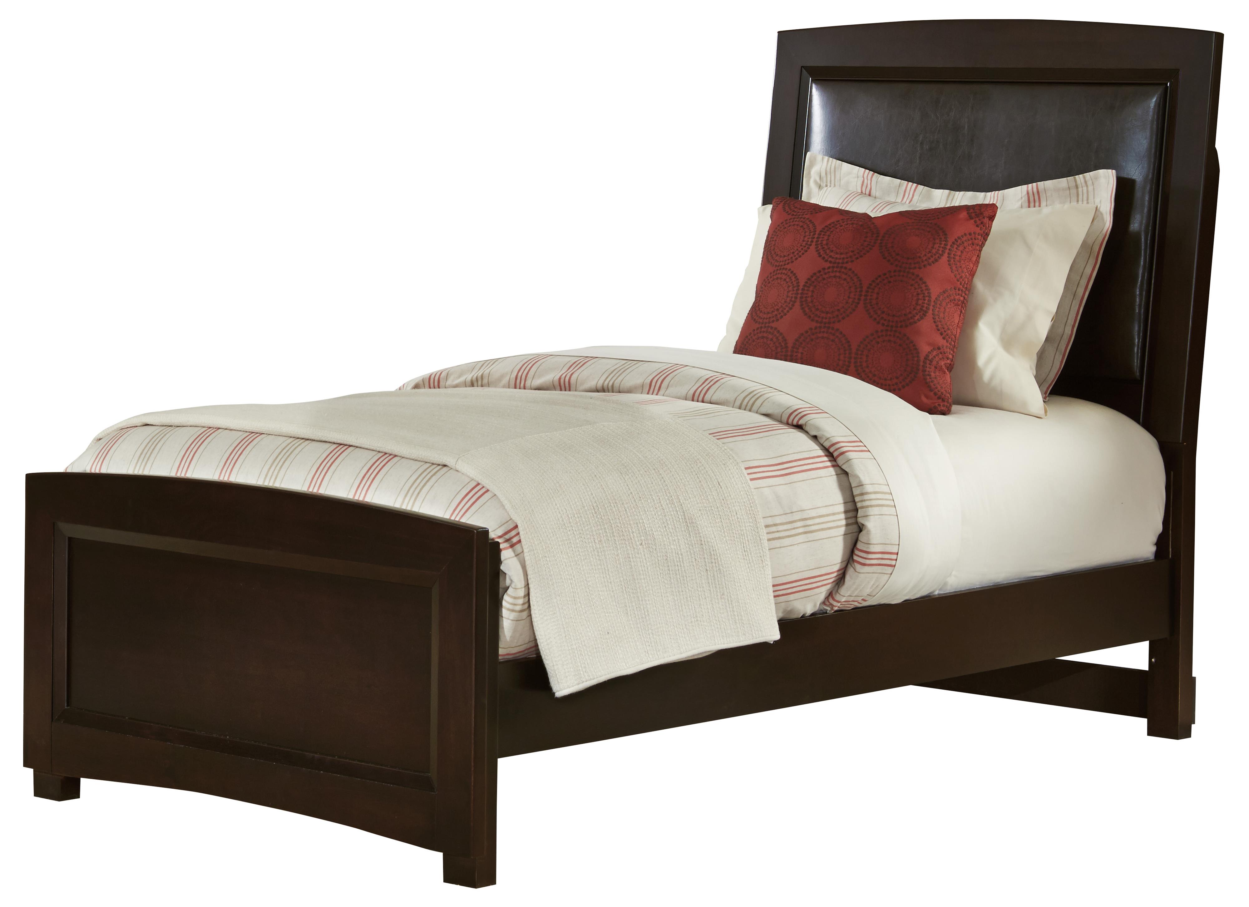 Vaughan Bassett Transitions Twin Upholstered Bed, Chocolate Bonded